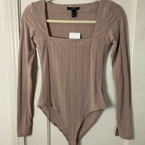 Beige Long Sleeve Bodysuit
